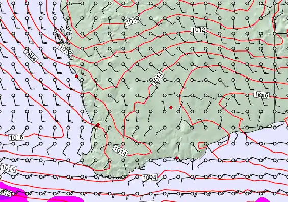 Perth forecast chart for Tuesday, April 7th, 2026 at 12:00 PM