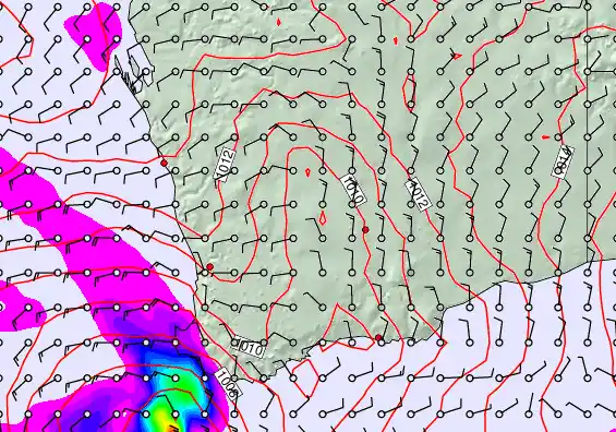 Perth forecast chart for Thursday, April 9th, 2026 at 12:00 AM