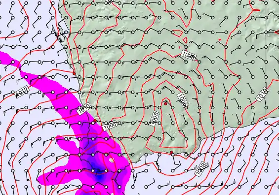 Perth forecast chart for Thursday, April 9th, 2026 at 6:00 AM