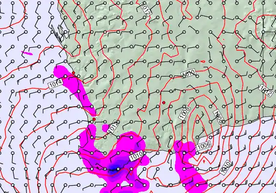 Perth forecast chart for Thursday, April 9th, 2026 at 12:00 PM