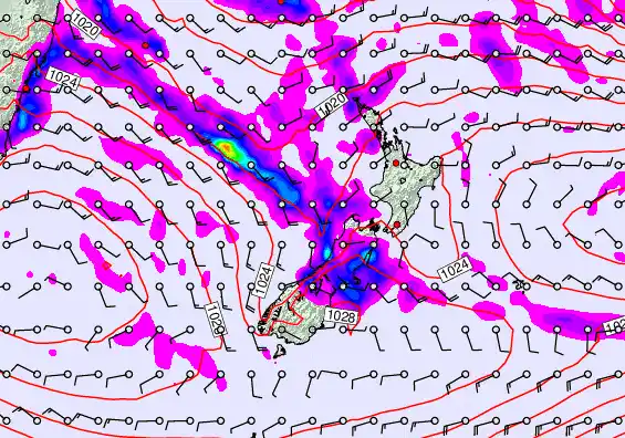 New Zealand forecast chart for Sunday, April 5th, 2026 at 12:00 AM