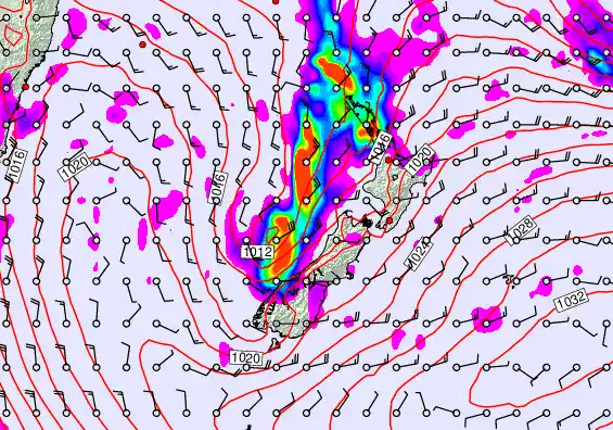 New Zealand forecast chart for Monday, April 6th, 2026 at 6:00 AM