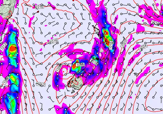 New Zealand forecast chart for Tuesday, April 7th, 2026 at 12:00 AM