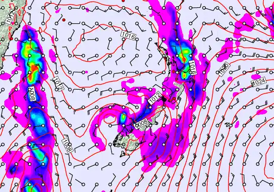 New Zealand forecast chart for Tuesday, April 7th, 2026 at 6:00 AM