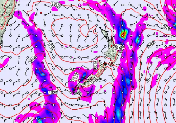 New Zealand forecast chart for Tuesday, April 7th, 2026 at 6:00 PM