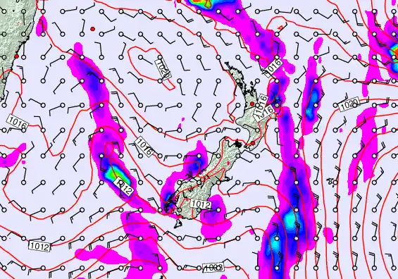 New Zealand forecast chart for Wednesday, April 8th, 2026 at 12:00 AM