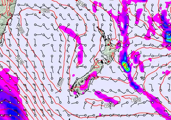 New Zealand forecast chart for Thursday, April 9th, 2026 at 6:00 AM