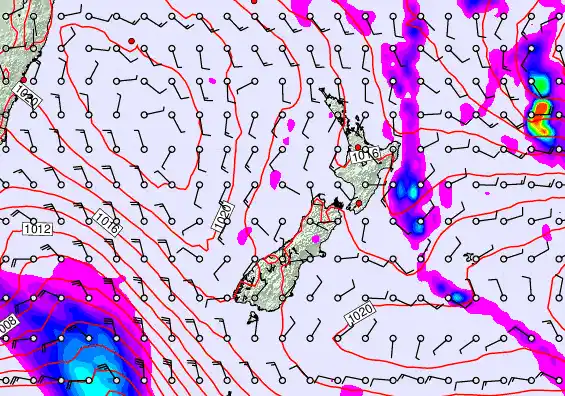 New Zealand forecast chart for Thursday, April 9th, 2026 at 12:00 PM