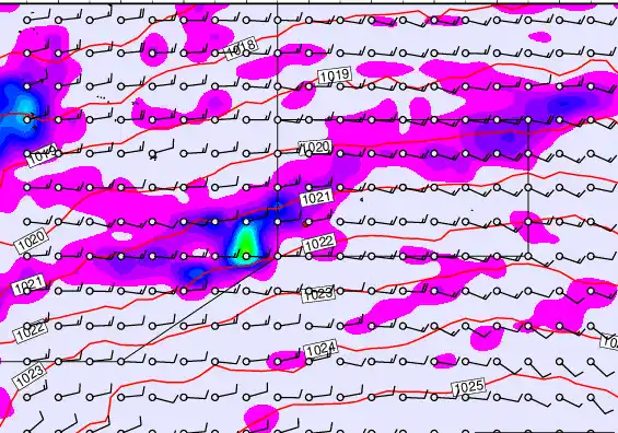 Pitcairn Island forecast chart for Tuesday, March 31st, 2026 at 6:00 PM