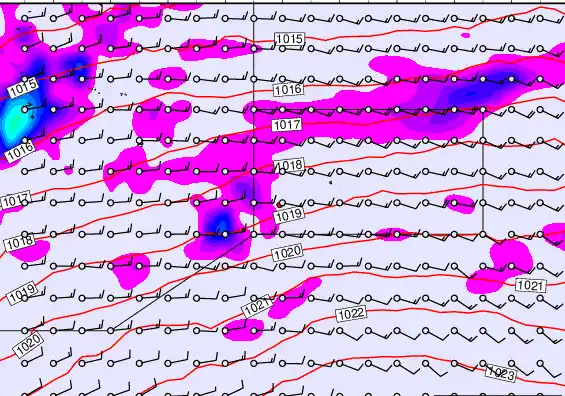 Pitcairn Island forecast chart for Wednesday, April 1st, 2026 at 12:00 AM
