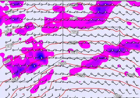 Pitcairn Island forecast chart for Wednesday, April 1st, 2026 at 6:00 PM