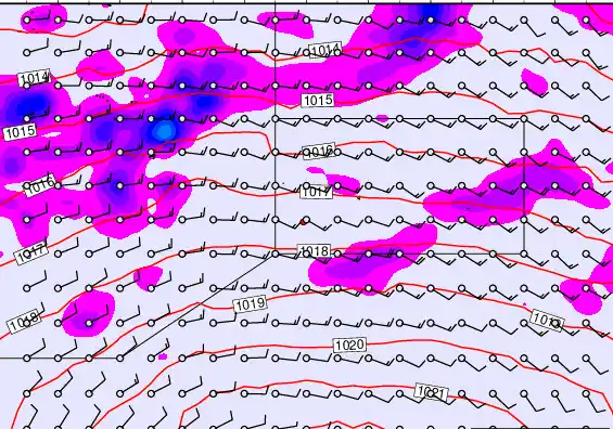 Pitcairn Island forecast chart for Thursday, April 2nd, 2026 at 12:00 AM