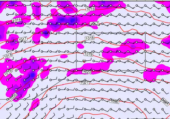 Pitcairn Island forecast chart for Thursday, April 2nd, 2026 at 6:00 AM