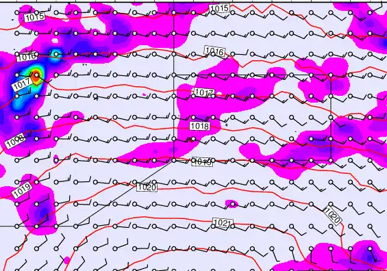 Pitcairn Island forecast chart for Thursday, April 2nd, 2026 at 6:00 PM