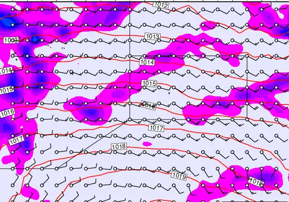 Pitcairn Island forecast chart for Friday, April 3rd, 2026 at 12:00 AM