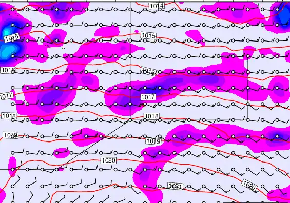 Pitcairn Island forecast chart for Friday, April 3rd, 2026 at 6:00 PM