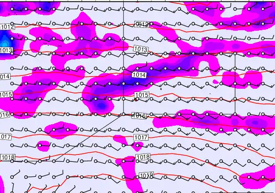 Pitcairn Island forecast chart for Saturday, April 4th, 2026 at 12:00 AM