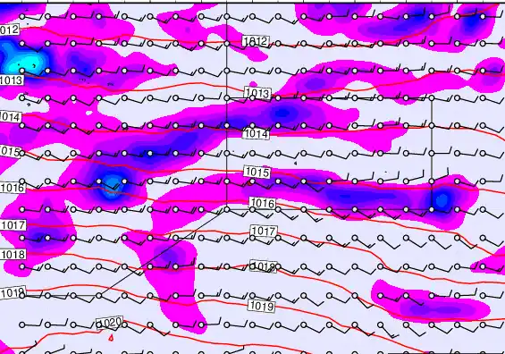 Pitcairn Island forecast chart for Saturday, April 4th, 2026 at 12:00 PM