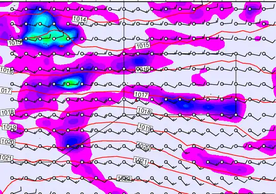 Pitcairn Island forecast chart for Saturday, April 4th, 2026 at 6:00 PM