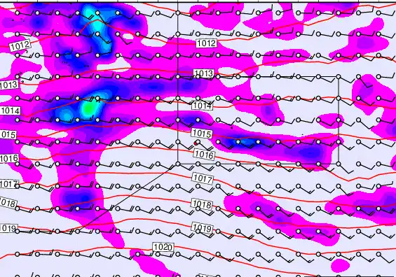 Pitcairn Island forecast chart for Sunday, April 5th, 2026 at 12:00 AM