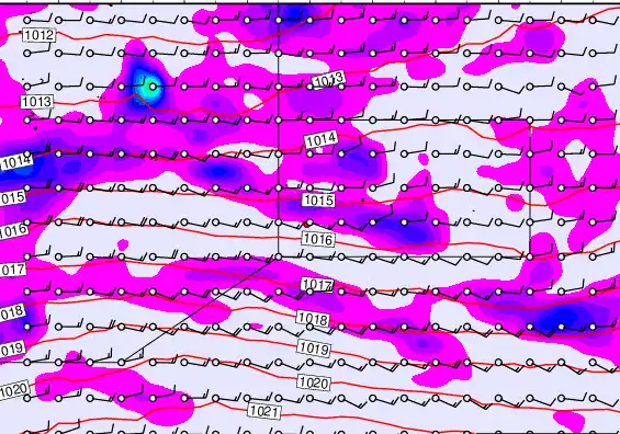 Pitcairn Island forecast chart for Sunday, April 5th, 2026 at 12:00 PM
