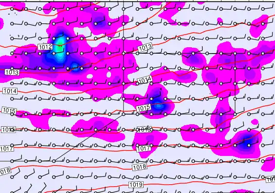 Pitcairn Island forecast chart for Monday, April 6th, 2026 at 12:00 AM
