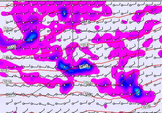 Pitcairn Island forecast chart for Monday, April 6th, 2026 at 12:00 PM