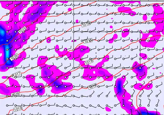 Pitcairn Island forecast chart for Tuesday, April 7th, 2026 at 6:00 PM