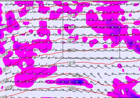 Pitcairn Island forecast chart for Thursday, April 9th, 2026 at 12:00 AM