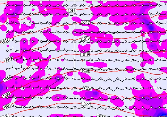 Pitcairn Island forecast chart for Thursday, April 9th, 2026 at 6:00 AM