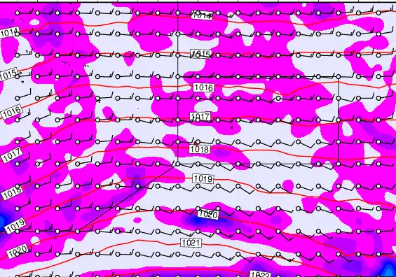 Pitcairn Island forecast chart for Thursday, April 9th, 2026 at 12:00 PM