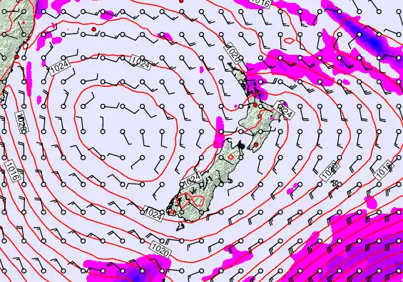 New Zealand forecast chart for Tuesday, March 31st, 2026 at 6:00 PM