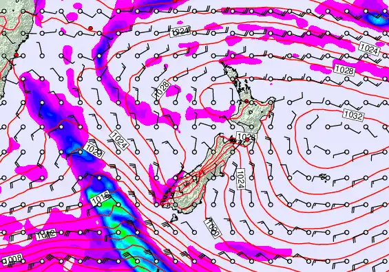 New Zealand forecast chart for Friday, April 3rd, 2026 at 12:00 AM