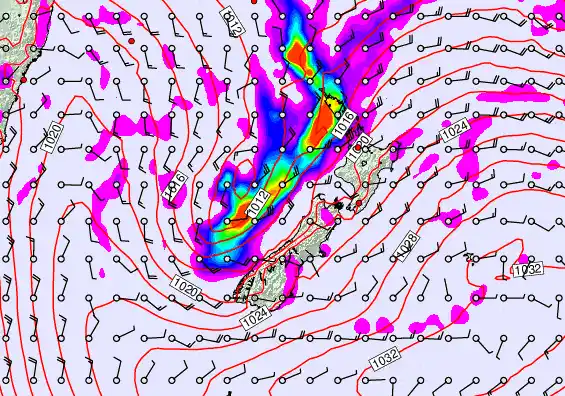 New Zealand forecast chart for Monday, April 6th, 2026 at 6:00 AM