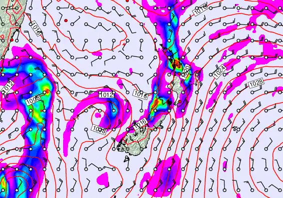 New Zealand forecast chart for Tuesday, April 7th, 2026 at 12:00 PM