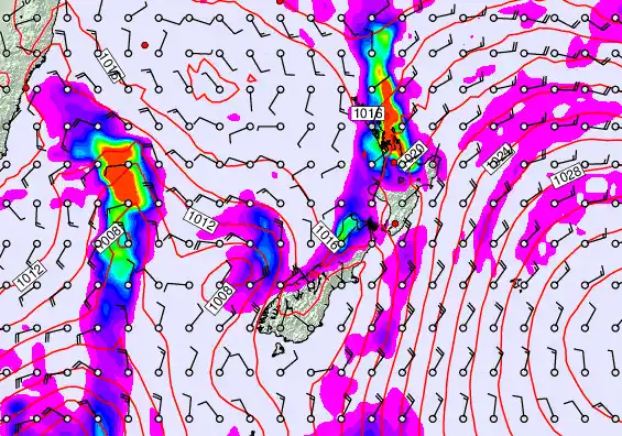 New Zealand forecast chart for Tuesday, April 7th, 2026 at 6:00 PM