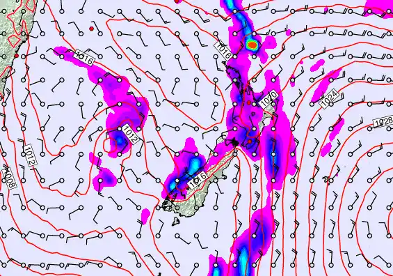 New Zealand forecast chart for Wednesday, April 8th, 2026 at 6:00 AM