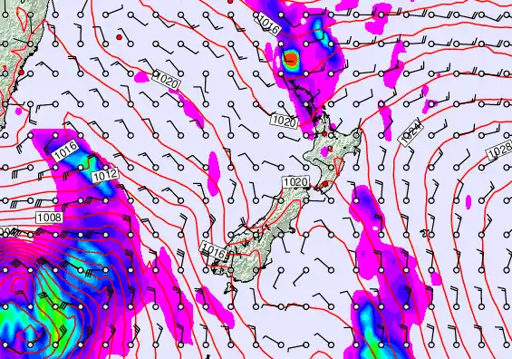 New Zealand forecast chart for Thursday, April 9th, 2026 at 12:00 AM