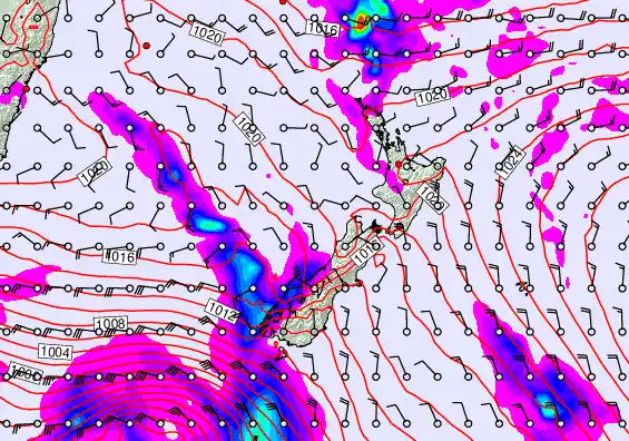 New Zealand forecast chart for Thursday, April 9th, 2026 at 12:00 PM