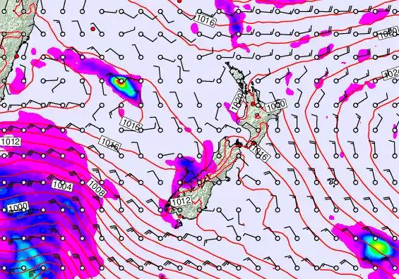 New Zealand forecast chart for Friday, April 10th, 2026 at 12:00 AM