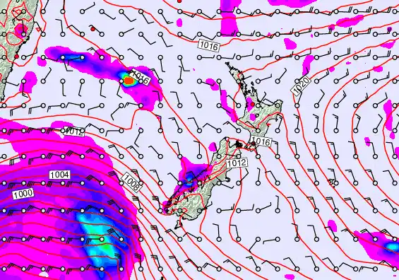 New Zealand forecast chart for Friday, April 10th, 2026 at 6:00 AM