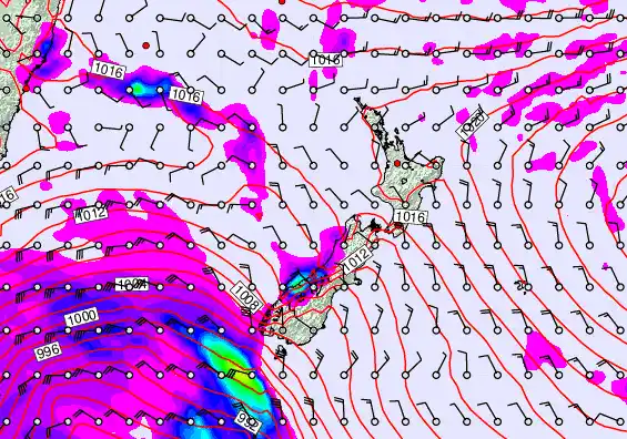 New Zealand forecast chart for Friday, April 10th, 2026 at 12:00 PM