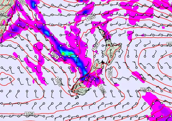 New Zealand forecast chart for Saturday, April 4th, 2026 at 12:00 PM