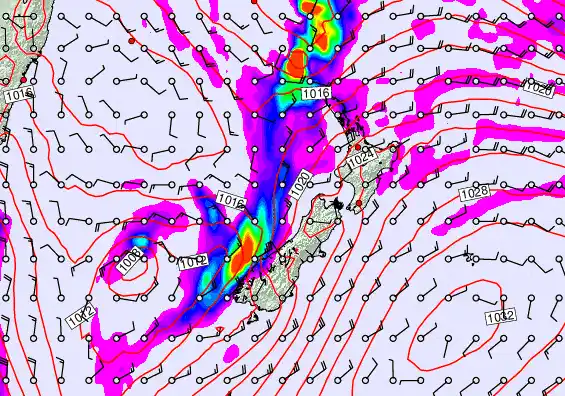 New Zealand forecast chart for Monday, April 6th, 2026 at 12:00 PM