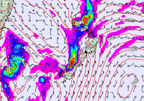 New Zealand forecast chart for Tuesday, April 7th, 2026 at 12:00 AM