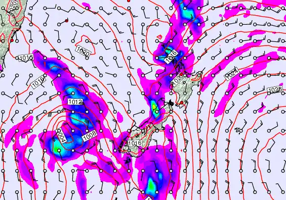 New Zealand forecast chart for Tuesday, April 7th, 2026 at 12:00 PM