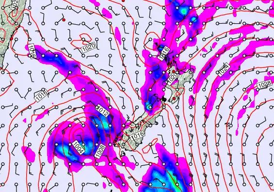 New Zealand forecast chart for Tuesday, April 7th, 2026 at 6:00 PM