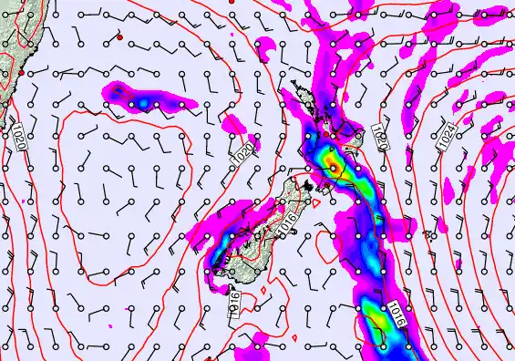 New Zealand forecast chart for Wednesday, April 8th, 2026 at 6:00 PM