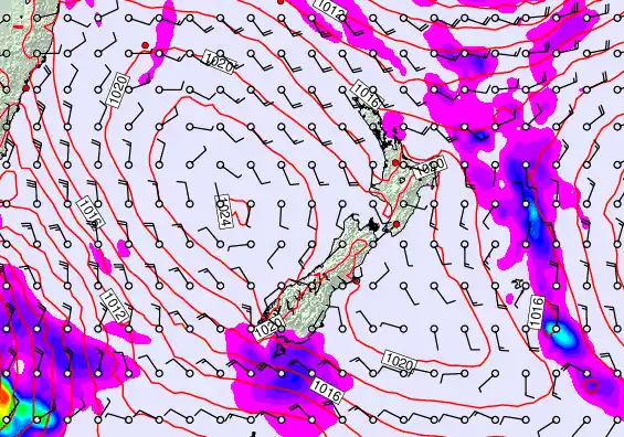 New Zealand forecast chart for Friday, April 10th, 2026 at 6:00 AM