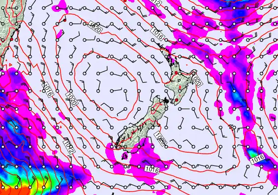 New Zealand forecast chart for Friday, April 10th, 2026 at 12:00 PM